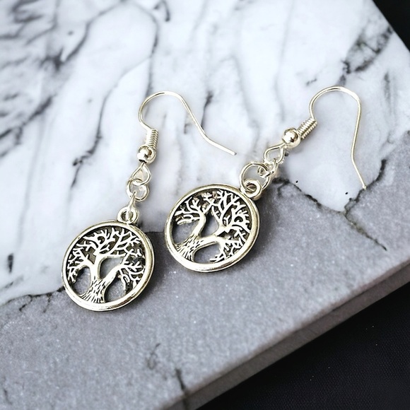 5 For $25💫Silver Tree of Life Dangles Earrings - Picture 5 of 5